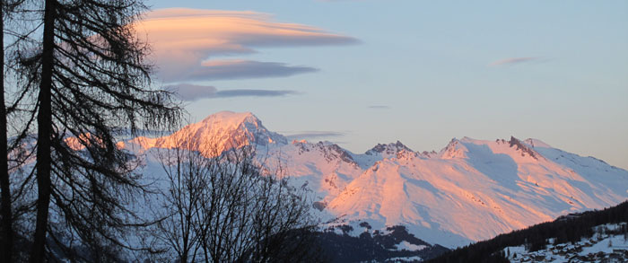 Sunset, view from Les Bauches